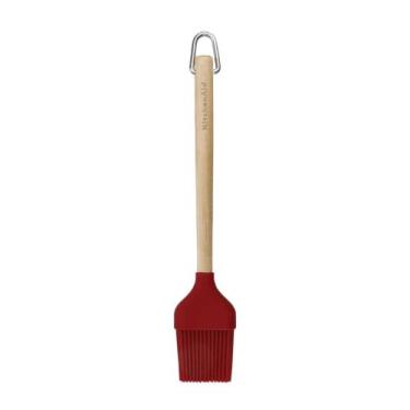 Imagem de Pincel kitchenaid com cerdas em silicone vermelho e cabo de bambu 22cm