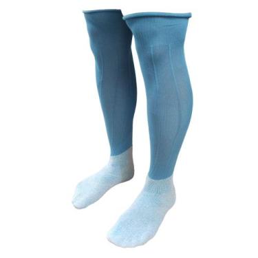 Imagem de Meião De Futebol Delfia Adulto Kit com 16 Pares, Azul claro, Único