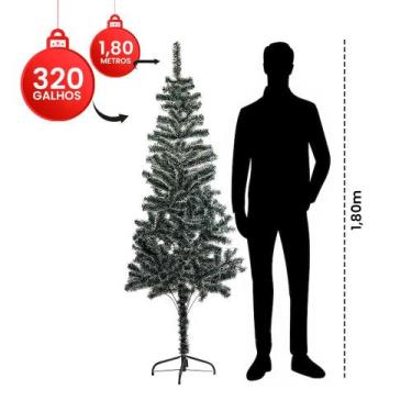Imagem de Árvore Pinheiro De Natal Luxo Verde Nevada 1,80m 320 Galhos - Wincy Na