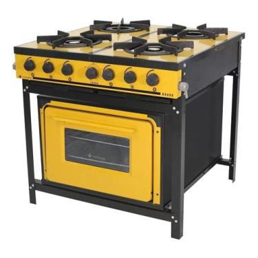 Imagem de Fogão Linha Bravo 4 Bocas BR4BFAM À Gás Com Forno Venâncio - Venancio