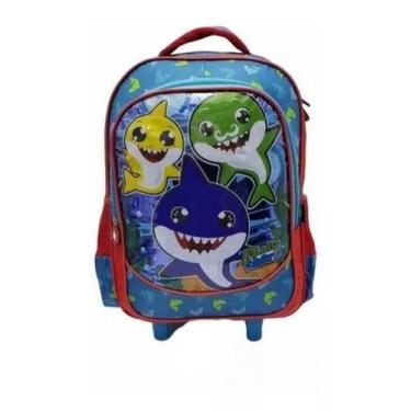 Imagem de Mochila Infantil Escolar Family Baby Shark Rodinhas Grande - vozz, Azu