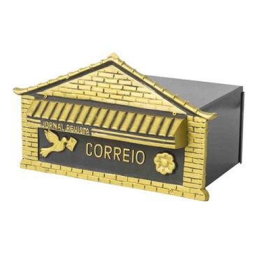 Imagem de Caixa Correio Jornal Plastico 25x36x16 Para Muro - Fuzil