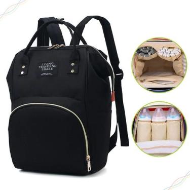 Imagem de Mochila Maternidade Bolsa Térmica Mamãe Bebê Multifuncional Unissex - 
