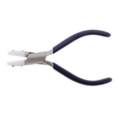 Imagem de The Beadsmith Non-Marring Double Nylon Jaw Flat Nose Plier, 5.5 inches (140mm), Blue PVC grip, no spring, tool for protecting and straightening wire