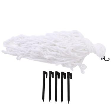 Imagem de GLOGLOW Brinquedo de adereços de terror, triângulo, teia de aranha, extragrande, branca, para festa de Halloween, acessórios decorativos complicados