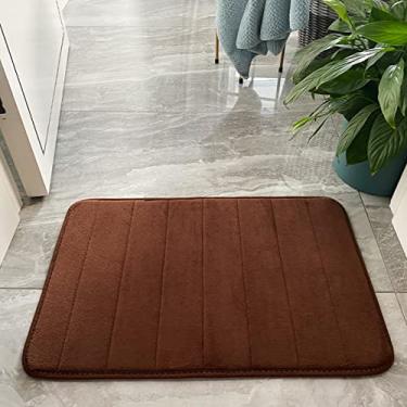 Imagem de Tapete de banheiro de espuma viscoelástica, antiderrapante, absorvente, forro ultramacio, tapete para banheiro, cozinha, corredor, banheiro, sala de estar, cor café 40 x 60 cm