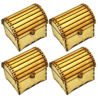 Imagem de Kit 4 Baú Bauzinho Lembrancinha Aniversário Formatura Mdf