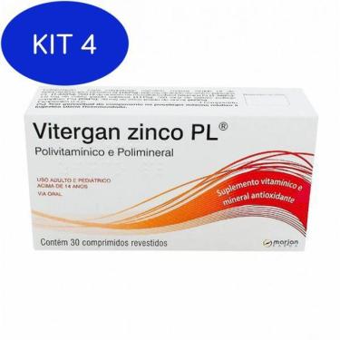 Imagem de Kit 4 Vitergan Zinco Pl - 30 Comprimidos