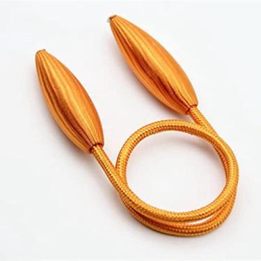 Imagem de Cortinas fortes com acessórios de haste de cortina de defletor de cortina de corda de liga de pelúcia, T0055, laranja