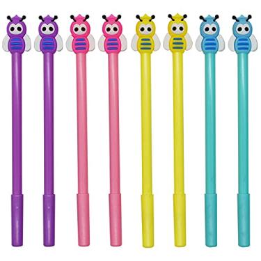 Imagem de Maydahui Caneta de gel de abelhas, 12 peças, canetas fofas de desenho animado, tinta preta para professores escolares e estudantes