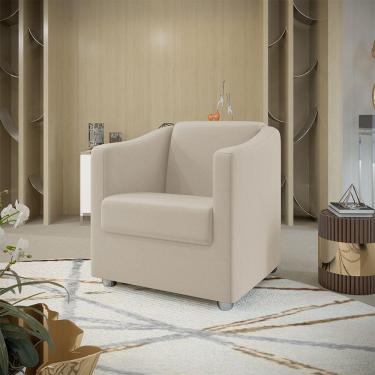 Imagem de Poltrona Decorativa Tilla Suede Bege Dal Poz Estofados