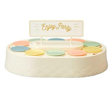 Imagem de mesa giratória automática,Máquina giratória para cupcakes, bandeja giratória para presentes de festa de aniversário infantil, suporte giratório(Macaron dessert Macaron dessert machinemachine)