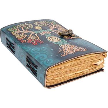 Imagem de Blank Spell Book Of Shadows Journal With Lock Clasp Prop Vintage Handmade Leather Diary Embossed Prayer Pagan Antique Witchcraft Supplies Wiccan Notebook Daily 7 X 5 Inches (8 x 6)