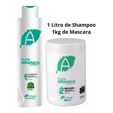 Imagem de 1 L Shampoo + 1kg De Mascara De Argila Branca Adlux Hidrata 