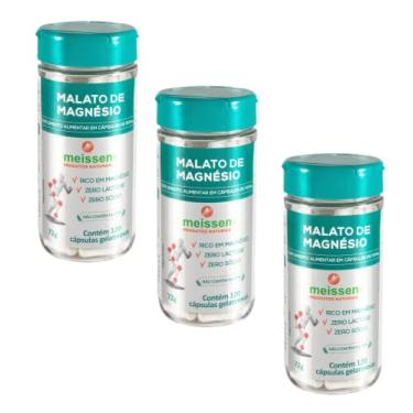 Imagem de Kit 3unid Malato de Magnésio 500mg 360caps Meissen