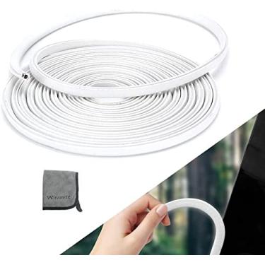 Imagem de Winunite Protetores de borda de porta de carro brancos de 5 m - serve na maioria dos veículos, sem cola, em forma de U, clipes de metal embutidos, resistente a arranhões e lascas - reduz batidas em