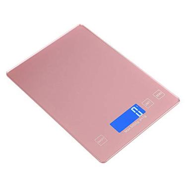 Imagem de balança de cozinha digital, balança de cozinha eletrônica de 11 lb / 5 kg com display lcd balança de aço inoxidável recarregável para panificação, postagem, joias