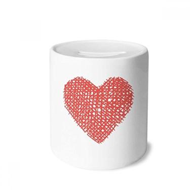 Imagem de DIYthinker Caixa de moedas de cerâmica com desenho de grafite de coração rosa para dia dos namorados