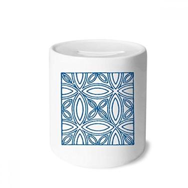Imagem de DIYthinker Ilustração Talavera azul com estampa decorativa caixa de dinheiro caixa de cerâmica porta-moedas presente de cofrinho