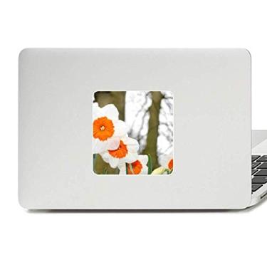 Imagem de Adesivo de vinil para laptop com flores vermelhas e brancas para decoração de PC