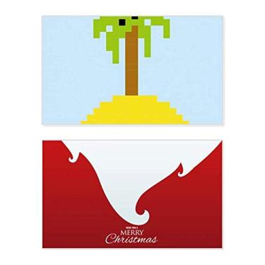 Imagem de Summer Sail Coconut Tree Pixel Holiday Holiday Merry Christmas Parabéns Card Christmas Letter Message