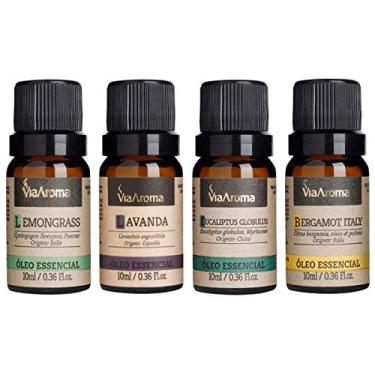 Imagem de Kit com 4 Óleos Essenciais - Via Aroma - Para Ansiedade - LMS-VA-KIT4ANS