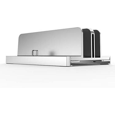 Imagem de Suporte Para Laptop Suporte Vertical Para Notebook Rack De Armazenamento Prateleira Vertical Base De Liga De Alumínio,Prata,Hilarious123