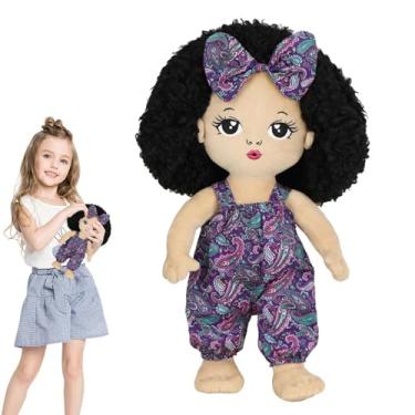 Imagem de Boneca de brinquedo preta | Brinquedo de boneca afro caucasiano estilo havaiano - Adereços fotográficos confortáveis ​​para decoração de casa, sala de estar, sofá, quarto, crianças, meninos Linshesf