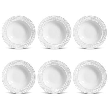 Imagem de Conjunto De Pratos Fundos 06 Peças Roma Branco Porto Brasil