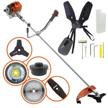 Imagem de Aparador de Grama Á Gasolina Tekna RL520ACN TK 52cc 2HP 9000RPM + Extra Lâmina de 2 Pontas, Disco de 40 Dentes e Disco Escova de 38 Cerdas Abrasiva