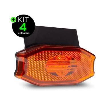 Imagem de Lanterna Lateral Exclusive Led Âmbar Laranja Bivolt Com Vigia, Suporte