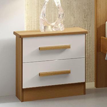 Imagem de Mesa de Cabeceira com 2 Gavetas - New Athos-Cinamomo/Off White - Móveis D`Doro