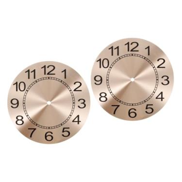 Imagem de Hemobllo 2 Unidades mostrador do relógio relogio de parede relógio de parede discar mostrador de relógio redondo mostrador de relógio faça você mesmo relógio de quartzo Placa de alumínio