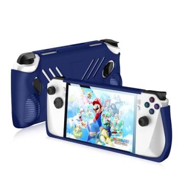 Imagem de Doemoil Capa protetora de silicone compatível com ROG Ally Game Console, à prova de choque, antiarranhões, à prova de quedas, antiderrapante, para ASUS ROG Ally Gaming Handheld 2023 (azul marinho)