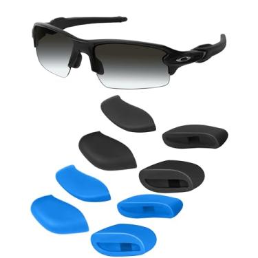 Imagem de Mryok Protetor nasal de reposição para óculos de sol Oakley Flak XS OJ9005 – Opt, Azul-celeste e preto, One Size