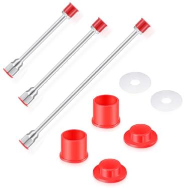 Imagem de 3 peças de haste de extensão de ponta de pulverizador de tinta sem ar para pistola de pintura sem ar com protetor vermelho (30,5 cm, 73,5 cm)