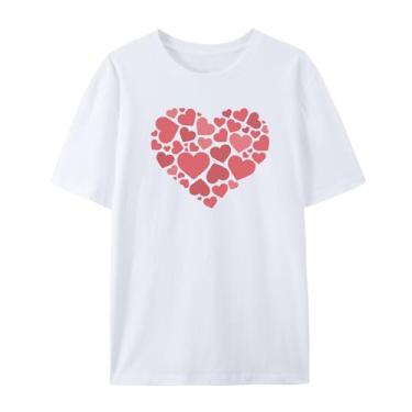 Imagem de Camiseta Love Graphic para amigos Love Funny Graphic para homens e mulheres para o amor, Branco, XXG