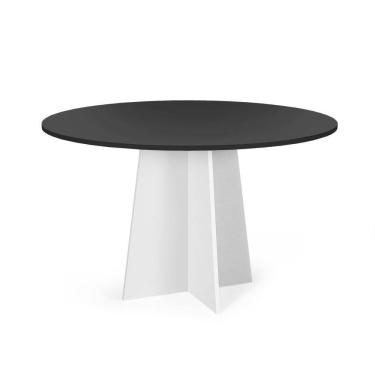 Imagem de Mesa De Jantar Redonda 6 Lugares 120cm Isabela Preto/branco - Straub Web