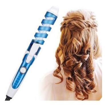 Imagem de Cacheador Modelador de Cachos Profissional Expiral Baby, Modelador de Cachos, Ferramenta para Cachear Cabelo, Modelador de Cachos Azul