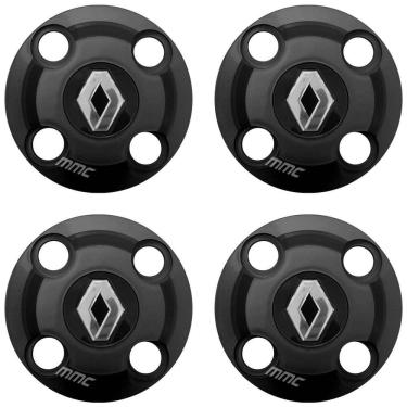 Imagem de 4Un Calota Centro Roda Clio Kangoo Logan Preto Fosco
