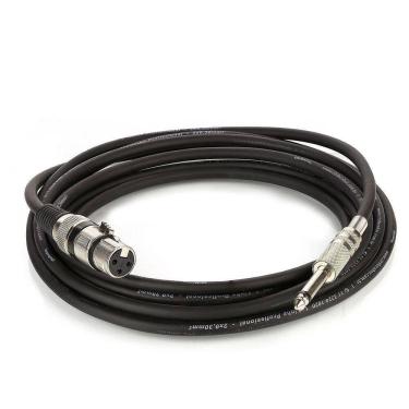 Imagem de Cabo De Microfone Xlr Femea Para P10 Mono - Preto - 2 Metros