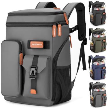 Imagem de Mochila térmica térmica, 33 latas, multifuncional, dupla plataforma, à prova de vazamento, com alça de esterno, mochila leve para viagem, acampamento, praia, gelo, para homens e mulheres