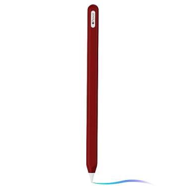Imagem de Capa de silicone ultrafina compatível com Apple Pencil 2ª geração, capa protetora de silicone para iPad Pro 11 12,9 polegadas 2018, capa de silicone macio à prova de choque (vinho vermelho)