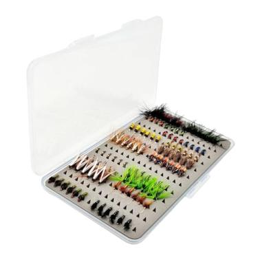 Imagem de Esquirla 100x Simulação Iscas de Pesca Pesca com Mosca Mosca com Estojo de Transporte Presente de Pesca Ferramentas de Pesca Iscas Artificiais Anzóis de Pesca