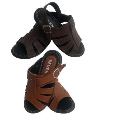 Imagem de Kit Sandália Franciscana Masculina EC Couro  e Couro Anti-stress - SEV