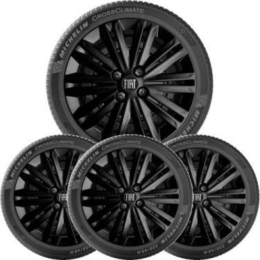 Imagem de 4x Calota FIAT PUNTO IDEA SIENA Aro 15 Black Piano 208cp - Grid