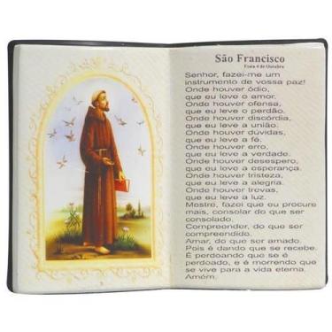 Imagem de Livro de Oração São Francisco Assis Resina Porta Caneta 15cm - Zona Li