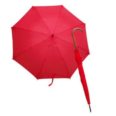 Imagem de Guarda Chuva Sombrinha Colorido Cabo Cor de Madeira Automático - Vária