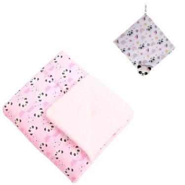 Imagem de Cobertor Tipo Manta de Bebe Mais Naninha de Bebe Menina - Pandora Baby
