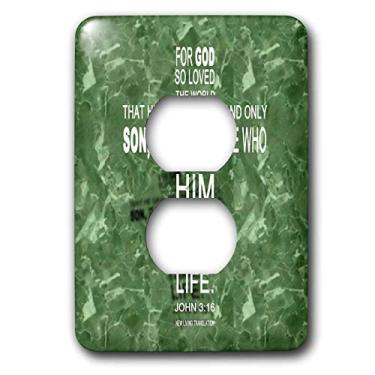 Imagem de 3dRose lsp_29089_6 John 3 16 Verso da Bíblia Na Forma de Uma Cruz Refletida em Granito Verde Capa de Tomada, Multicolorida